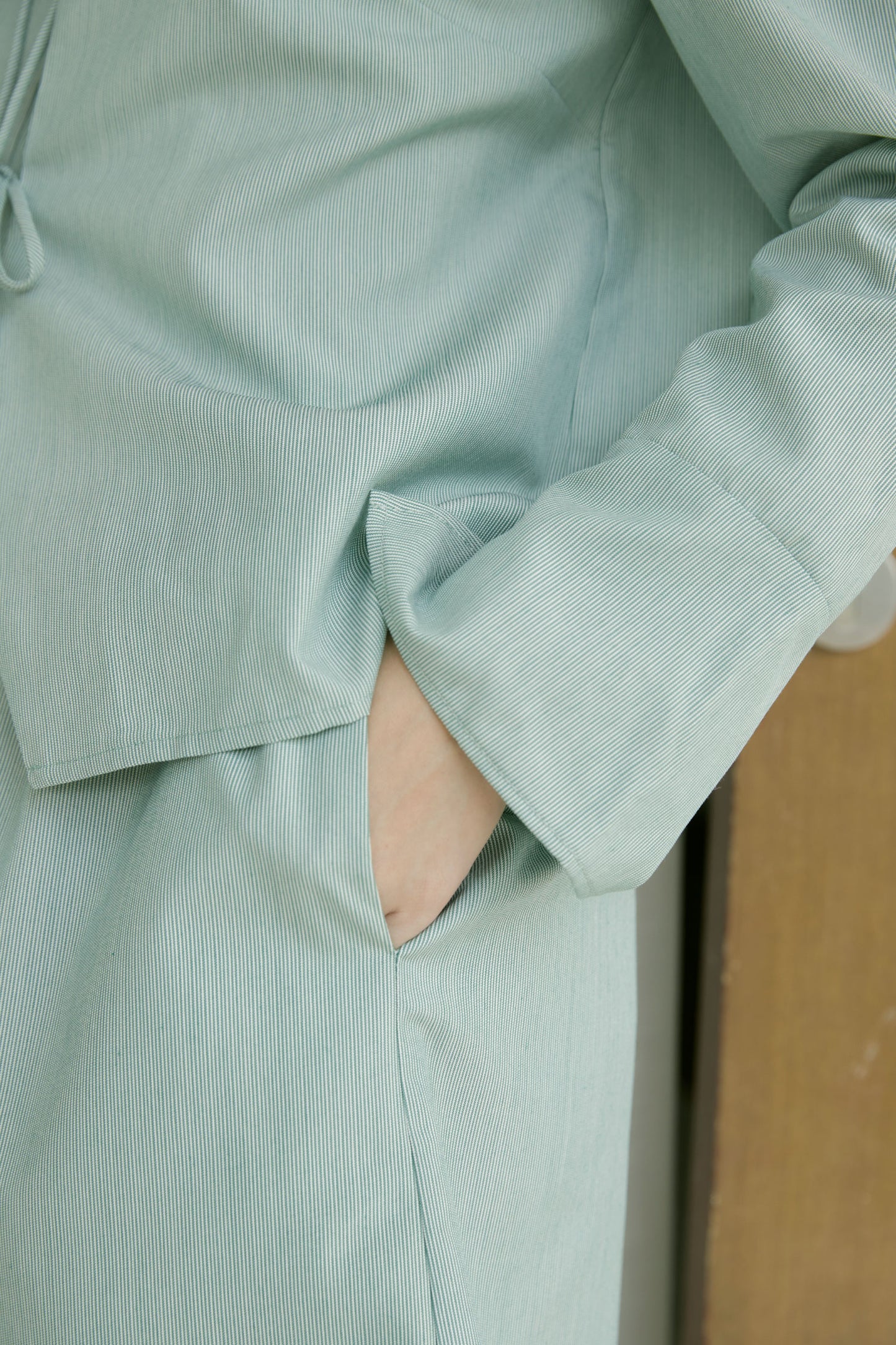 Harmony Skirt in jade microstripe - Dear Samfu