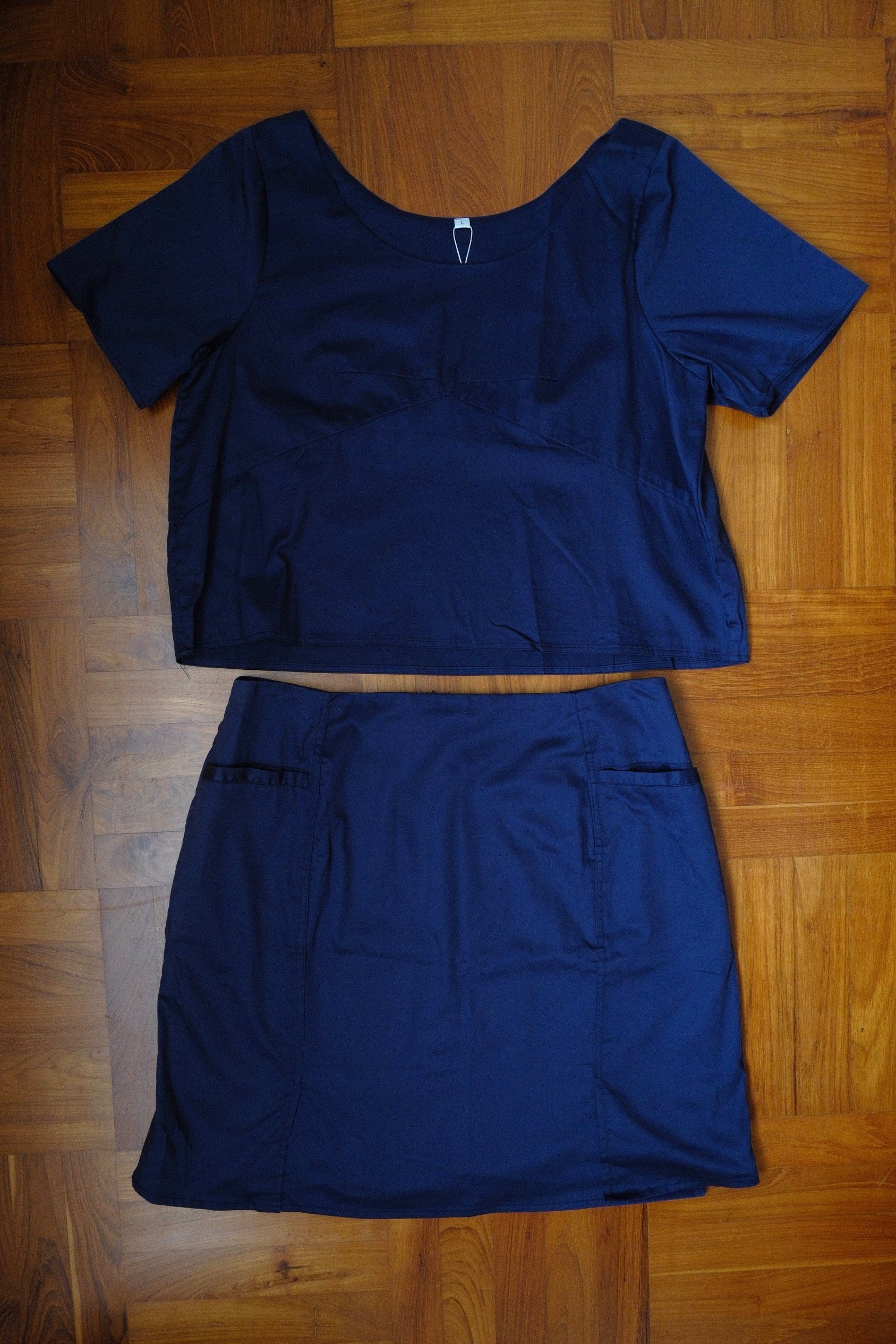 [One of a kind sample] Core Blouse and Skirt set, navy (L)