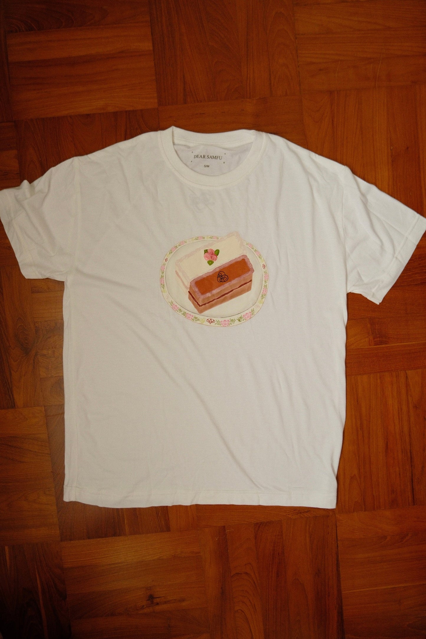 [One of a kind sample] Samfu Cake Shop Bamboo Cotton T-shirt, white (S/M)