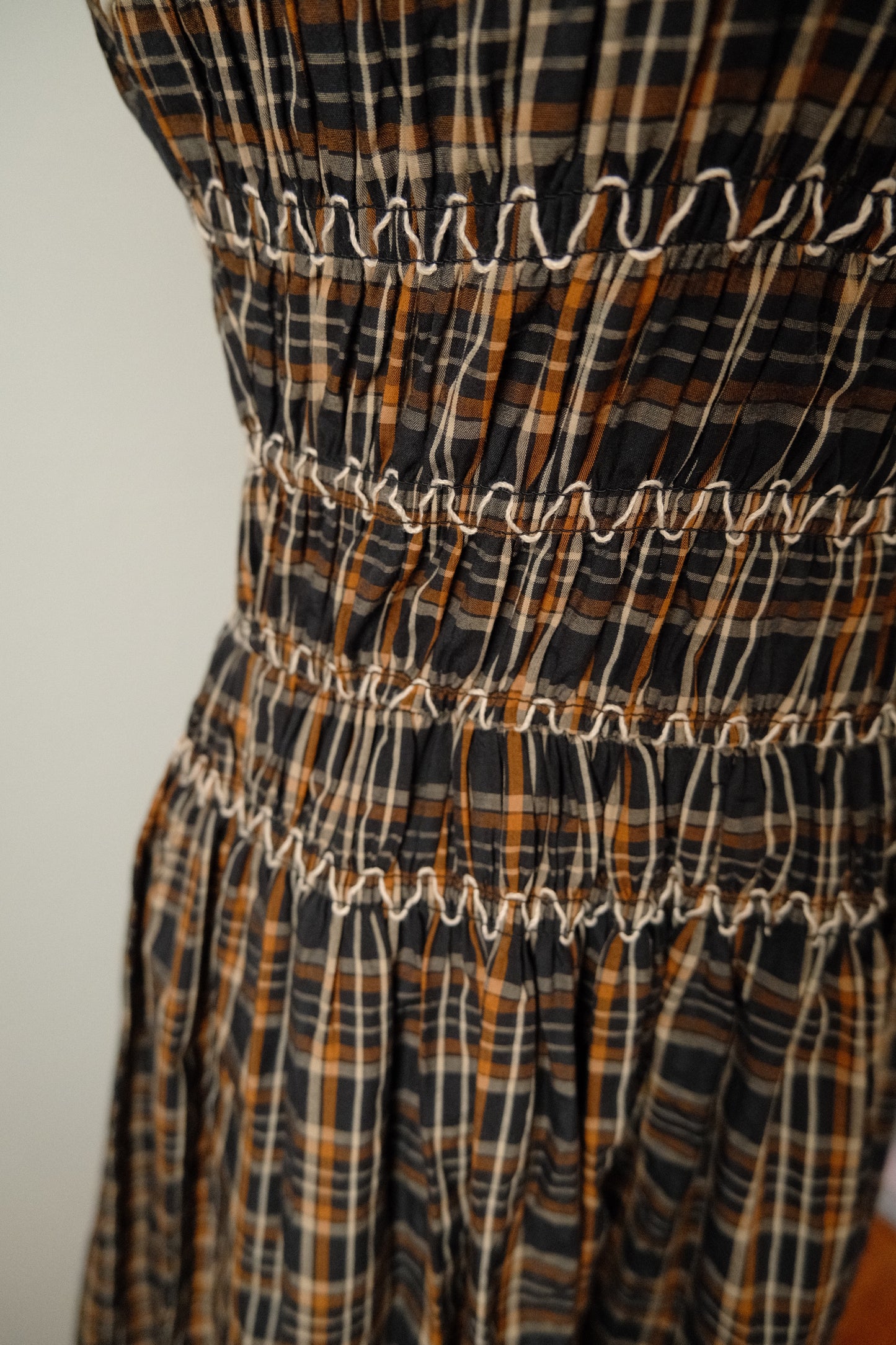 [One of a kind sample] Gather Dress with cheongsam detail (S)