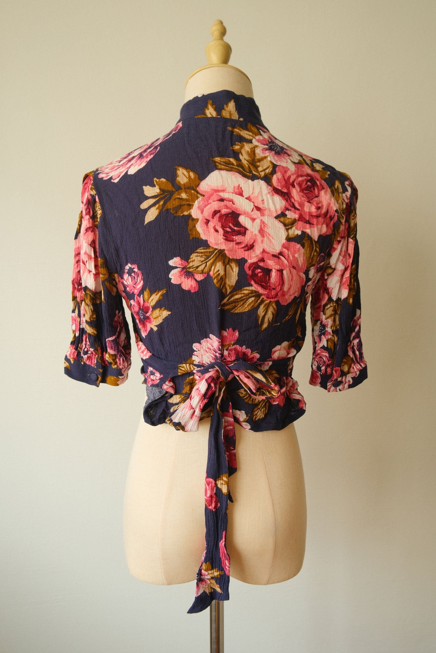 Big Sister Puff Sleeve in navy rose (sample, size S)