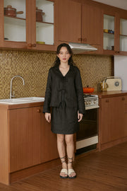 Harmony Skirt in black linen - Dear Samfu