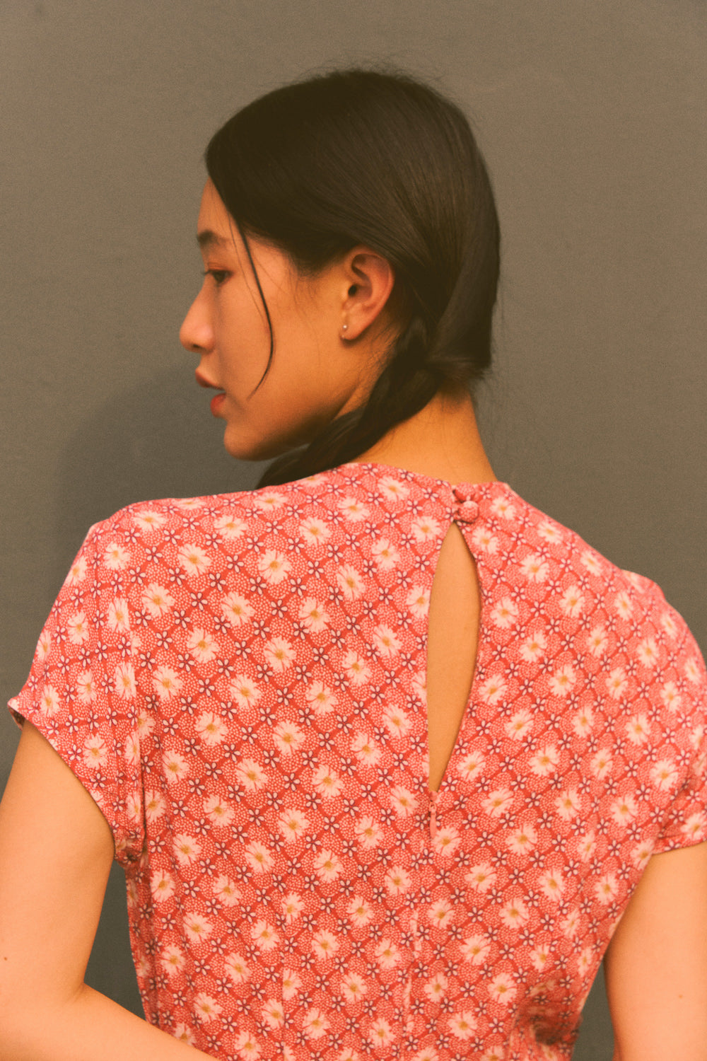 Cherish Dress in pink daisy (sample, size XL)