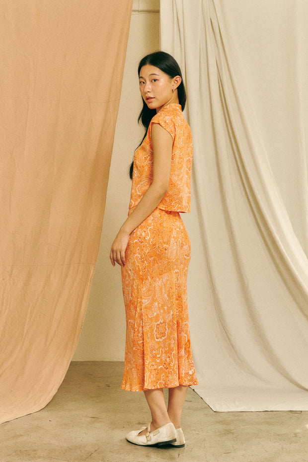 Big Sister Skirt in mandarin paisley - Dear Samfu