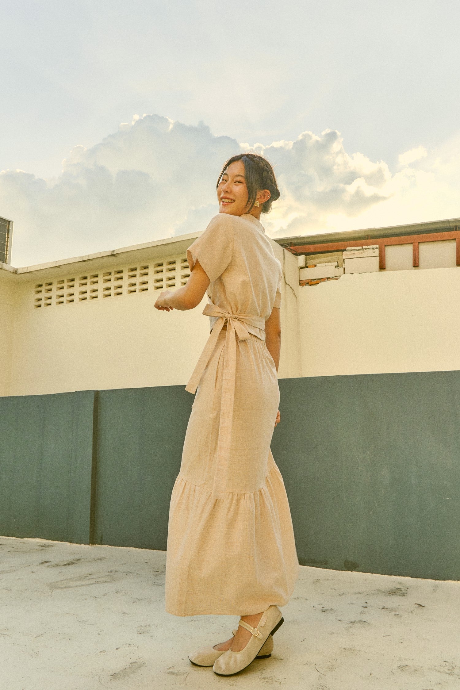 Moments Skirt in golden plaid - Dear Samfu