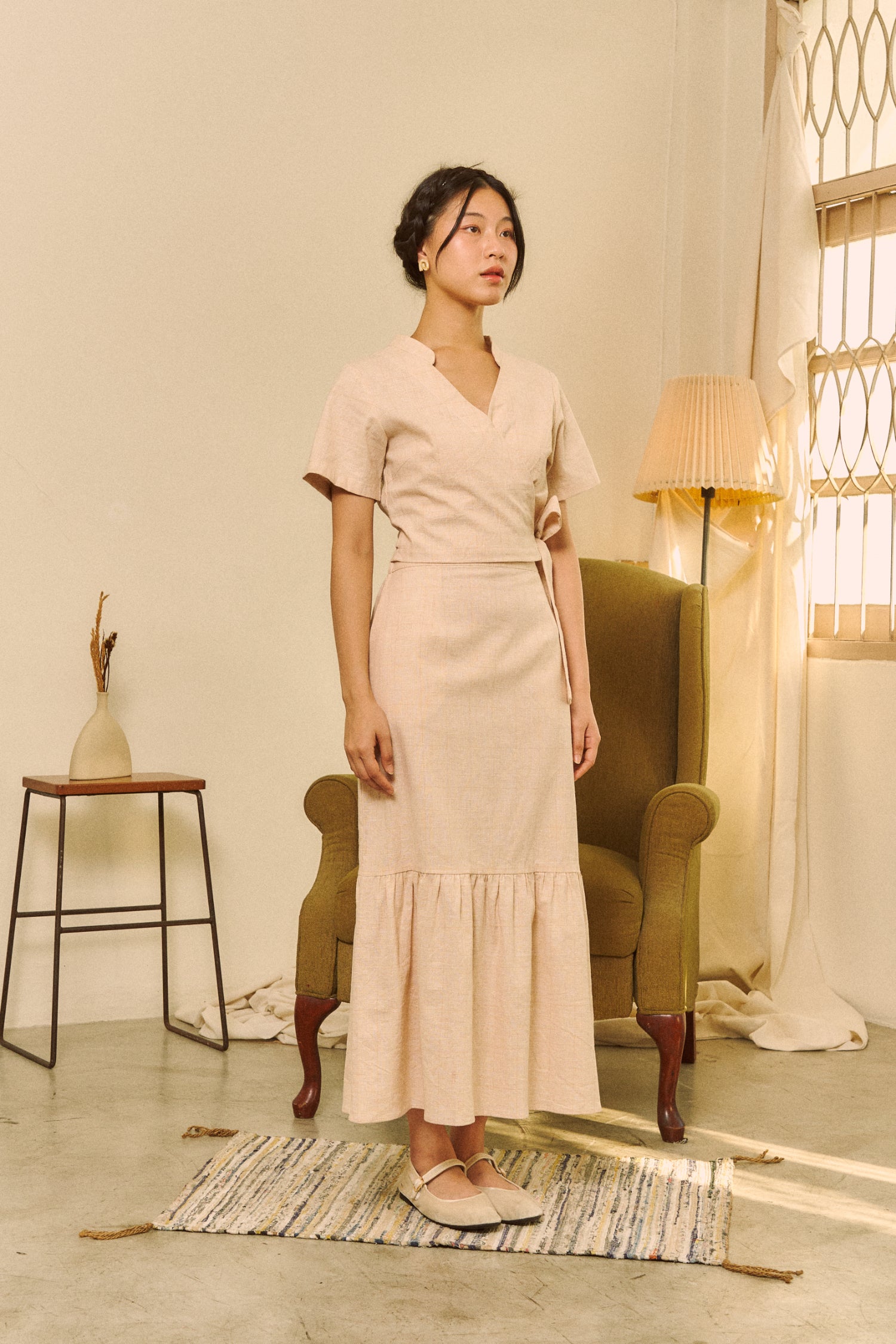 Moments Skirt in golden plaid - Dear Samfu
