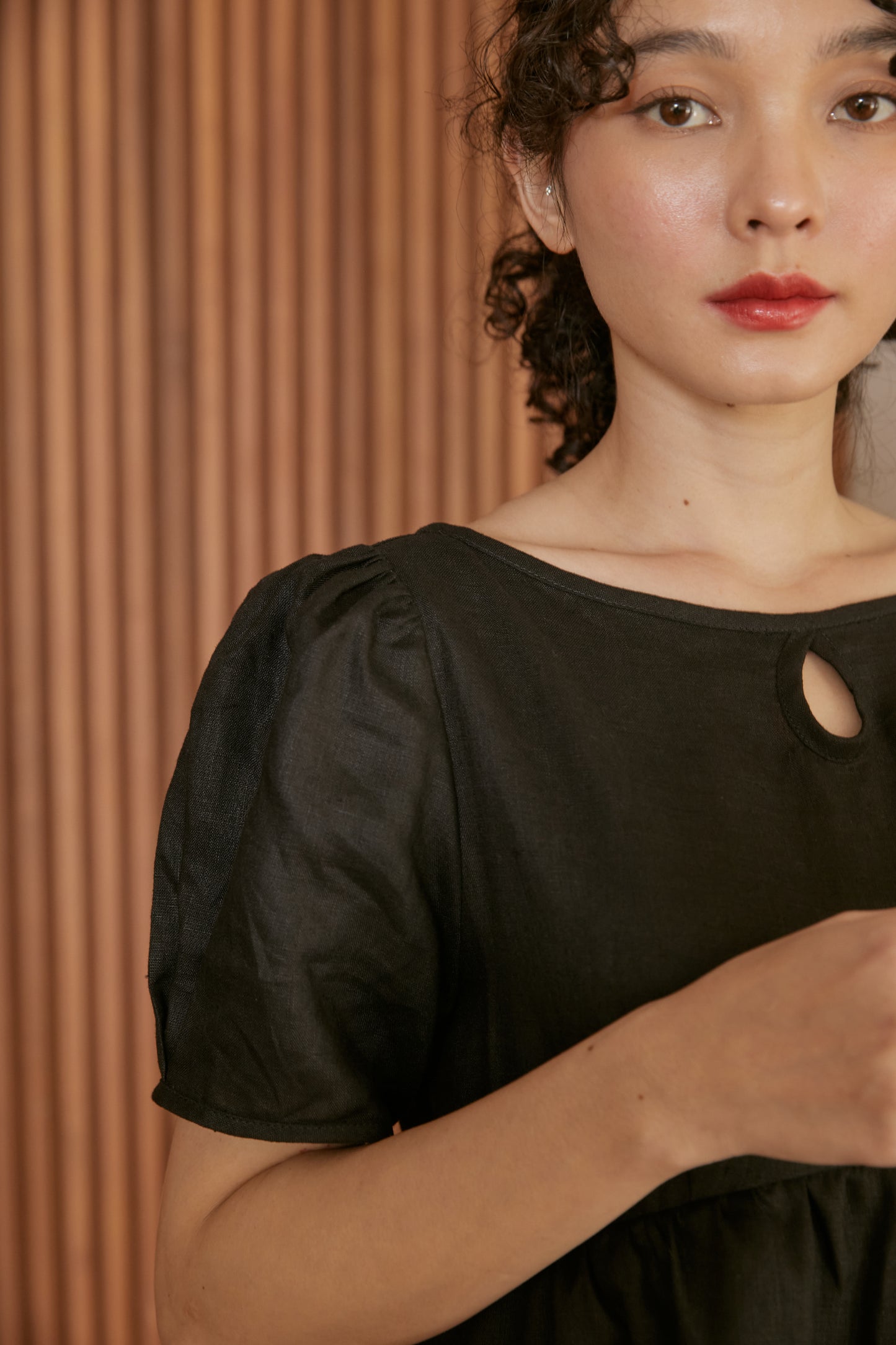 Lunar dress in black linen - Dear Samfu