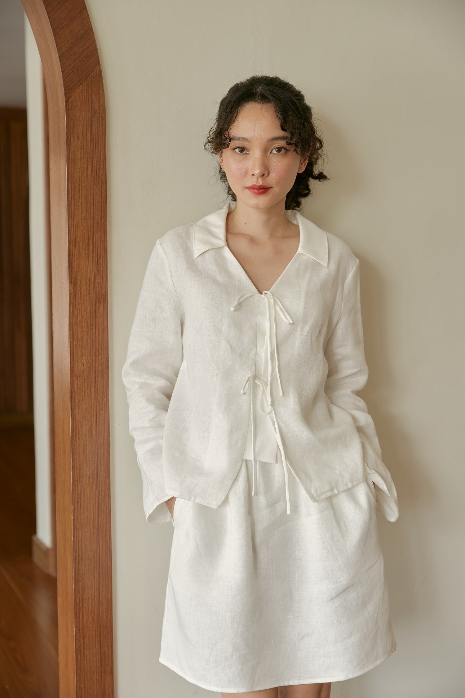 Harmony Blouse in cloud linen - Dear Samfu