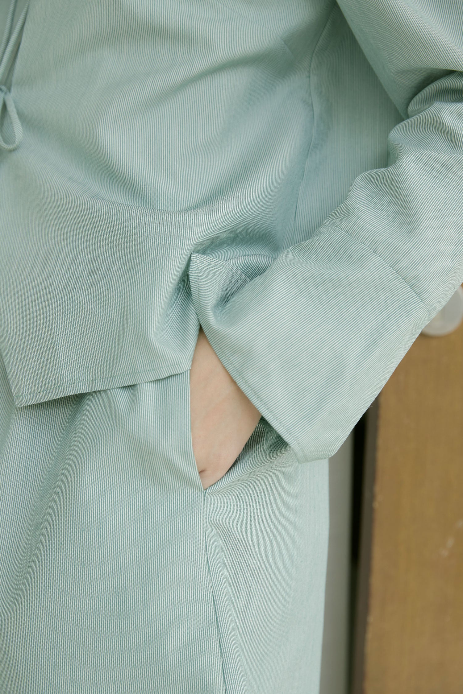 Harmony Skirt in jade microstripe - Dear Samfu