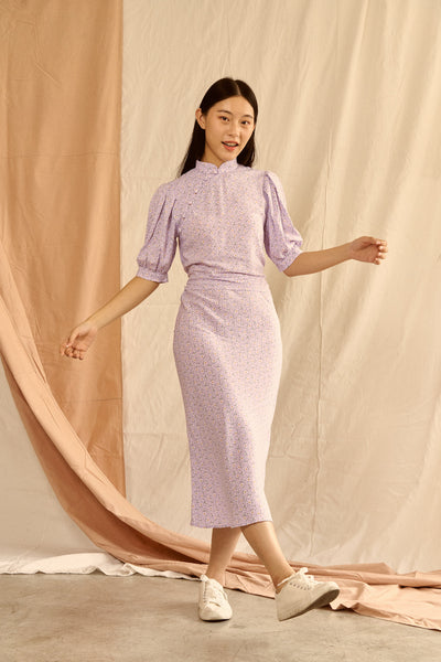 Big Sister Skirt in lilac daisy - Dear Samfu