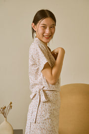 Moments Wrap Top in pink dandelion - Dear Samfu