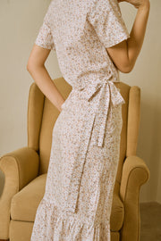 Moments Wrap Top in pink dandelion - Dear Samfu