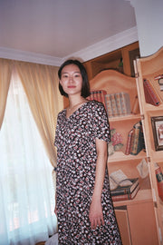House Dress in black flora - Dear Samfu