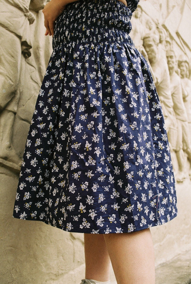 Gather Flare Skirt in midnight garden - Dear Samfu