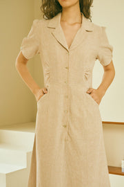 Oh Mama Midi Shirtdress in clay stripe - Dear Samfu